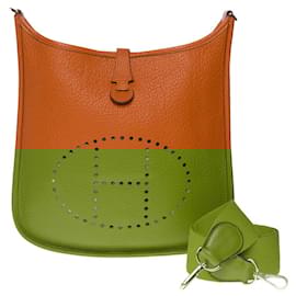 Hermès-Evelyne shoulder bag 29 in orange clemence bullcalf leather101124-Orange