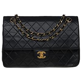 Chanel-Chanel Timeless shoulder bag/CLASSIC lined FLAP IN BLACK QUILTED LAMB LEATHER-100584-Black
