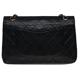 Chanel-Chanel Timeless shoulder bag/CLASSIC lined FLAP IN BLACK QUILTED LAMB LEATHER-100584-Black