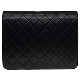 Chanel-CHANEL CLASSIC FLAP BAG CROSSBODY BAG IN BLACK QUILTED LAMB LEATHER -100558-Black