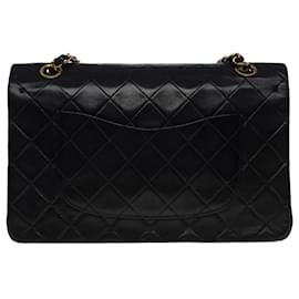 Chanel-CHANEL TIMELESS MEDIUM lined FLAP CROSSBODY BAG IN BLACK QUILTED LAMB LEATHER - 100586-Black