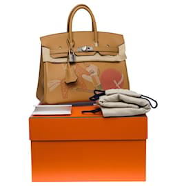 Hermès-HERMES BIRKIN BAG 25 in Beige Leather - 100636-Beige