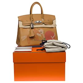 Hermès-Rare & Exceptional Hermes Birkin Handbag 25 LIMITED EDITION "IN & OUT" IN SWIFT BISCUIT LEATHER-100636-Sand,Cream