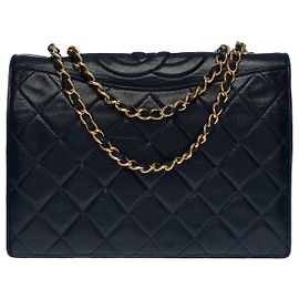 Bolsa CHANEL em couro marinho - 100644 Azul marinho