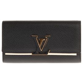 PORTAFOGLIO LOUIS VUITTON CAPUCINES IN PELLE TAURILLON NERA E ROSA Altro