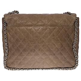 Chanel-Sac Chanel Timeless/Classic Taupe Leather - 100436-Taupe