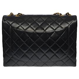 Chanel-SAC BANDOULIÈRE CHANEL TIMELESS MAXI JUMBO FLAP BAG EN CUIR MATELASSE NOIR-100351-Noir