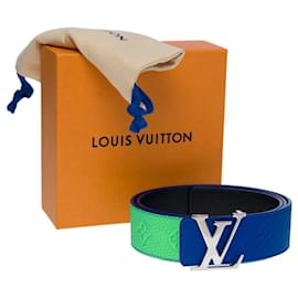 Louis Vuitton-AUSVERKAUFT - LOUIS VUITTON TAURILLON ILLUSION BLAUER UND GRÜNER GÜRTEL -100700-Blau,Grün