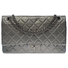 Chanel-Chanel bag 2.55 in Gray Leather - 100656-Grey