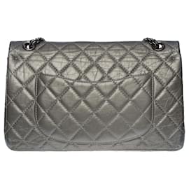 Chanel-Chanel Tasche 2.55 aus grauem Leder - 100656-Grau