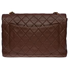 Chanel-Chanel Timeless shoulder bag/CLASSIC JUMBO SINGLE FLAP IN BROWN QUILTED LEATHER- 100748-Brown