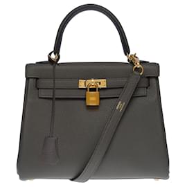 Hermès-Hermes Kelly bag 25 in Gray Leather - 100756-Grey