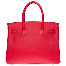 Hermès-Bolso Hermes Birkin 30 en cuero rojo - 100449-Roja