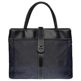 Chanel-CHANEL bag in Navy Denim - 100777-Navy blue