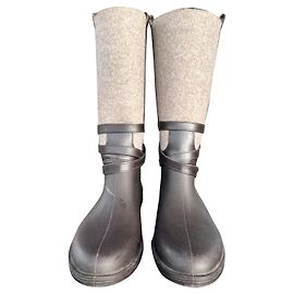 Botas Salvatore Ferragamo Marrom Lã e Borracha Marrom