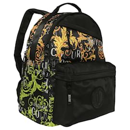 Versace Jeans Couture-Versace Jeans Logo Printed Backpack-Black