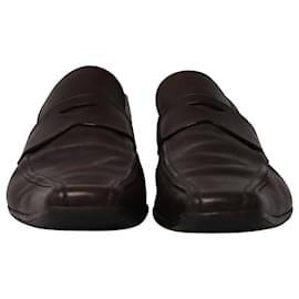 Prada-Prada Classic Loafers in Brown Leather-Brown