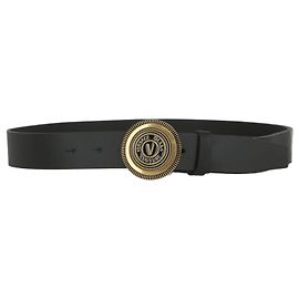 Versace Jeans Couture Versace Jeans Cinto com fivela redonda com emblema em V Preto