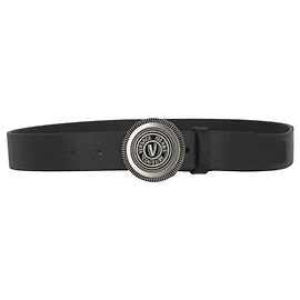 Versace Jeans Couture Versace Jeans Cinto com fivela redonda com emblema em V Preto
