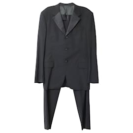 Prada-Conjunto de chaqueta y pantalón de botonadura sencilla en lana negra de Prada-Negro
