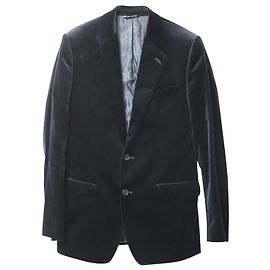 Dolce & Gabbana Blazer Jacket in Midnight Blue Velvet Blue