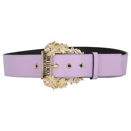 Versace Jeans Couture Versace Jeans Baroque-Buckle Leather Belt Purple