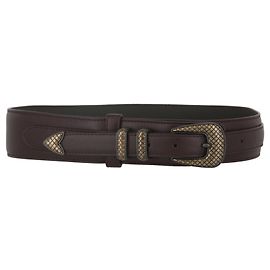 Cinturón de cuero con punta occidental de Bottega Veneta Roja