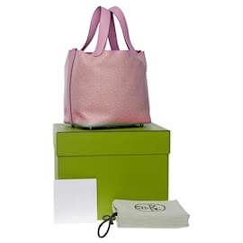 Hermès-Sac HERMES Picotin en Cuir Rose - 101129-Rose