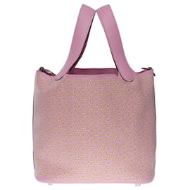 Hermès-Bolso HERMES Picotin en piel rosa - 101129-Rosa