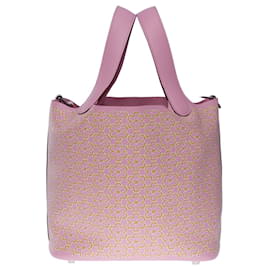 Hermès-Sac HERMES Picotin en Cuir Rose - 101129-Rose