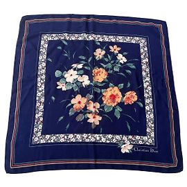Bufanda Christian Dior de seda azul Azul