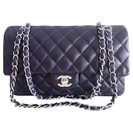 Chanel-Chanel Classic mittlere Tasche-Marineblau