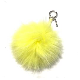 Fendi-Fendi Bijoux de sac Pompon-Yellow