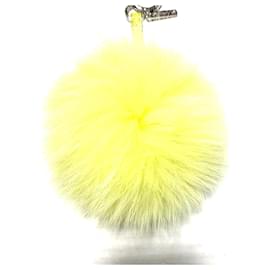 Fendi-Fendi Bijoux de sac Pompon-Yellow