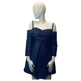 Kleid mit Mangano-Streifen Schwarz Lila