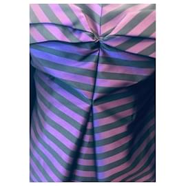 Mangano-Mangano striped dress-Black,Purple