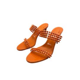 CHRISTIAN LOUBOUTIN Mulas e tamancos T.eu 38 couro de vaca Laranja