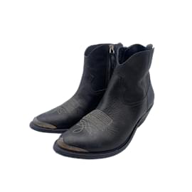Golden Goose-GOLDEN GOOSE  Ankle boots T.eu 36 Leather-Black