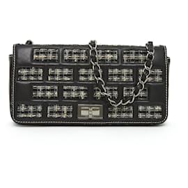 Chanel-255 Leather Tweed 2 straps-Noir