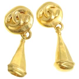 Chanel-CHANEL Swing Earring Gold CC Auth yk6255-Golden