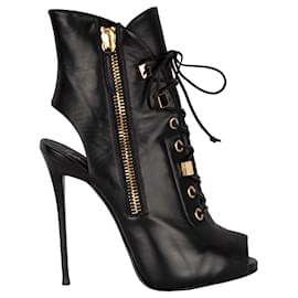 Giuseppe Zanotti-Giuseppe Zanotti Ankle Boot Peep Toe com Cadarço-Preto