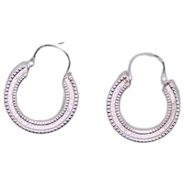 Autre Marque-Boucles d'oreilles or blanc 750%o créoles-Bijouterie argentée