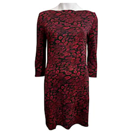Diane Von Furstenberg-DvF silk Ruri dress-Black,Dark red