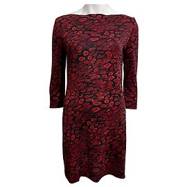 Vestido Ruri de jersey de seda Diane Von Furstenberg Negro Burdeos