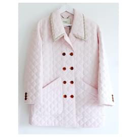 Fendi-Fendi SS20 chaqueta acolchada de seda rosa pálido-Rosa