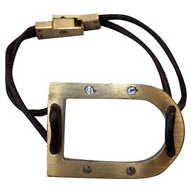 Linda pulseira dourada Delvaux Marrom Gold hardware