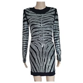 Balmain schwarzes Strasskleid Schwarz