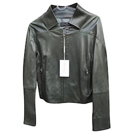 Salvatore Ferragamo-Salvatore Ferragamo leather jacket new condition t 38-Olive green