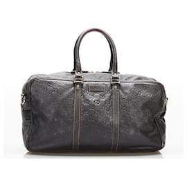 Gucci-Guccissima Leather Boston Bag 201539-Brown