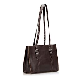 Fendi-Sac à bandoulière en cuir Selleria-Marron